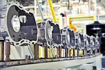 Parts on a conveyor belt 