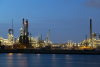 Large Oil Refinery at Night