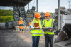 Engineers working at waste management plant