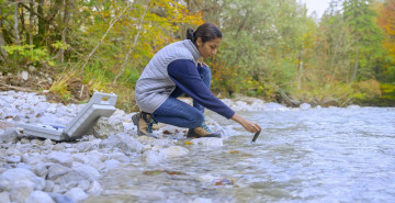 Scientist taking a water sample