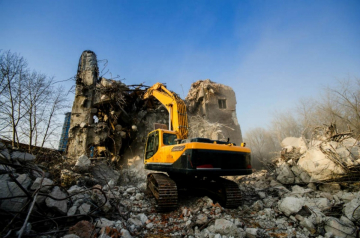 building being demolished 