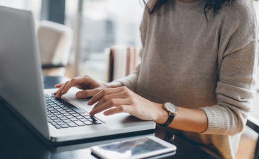 Woman Using a Laptop