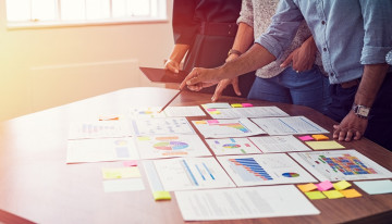 graphs and charts on a table