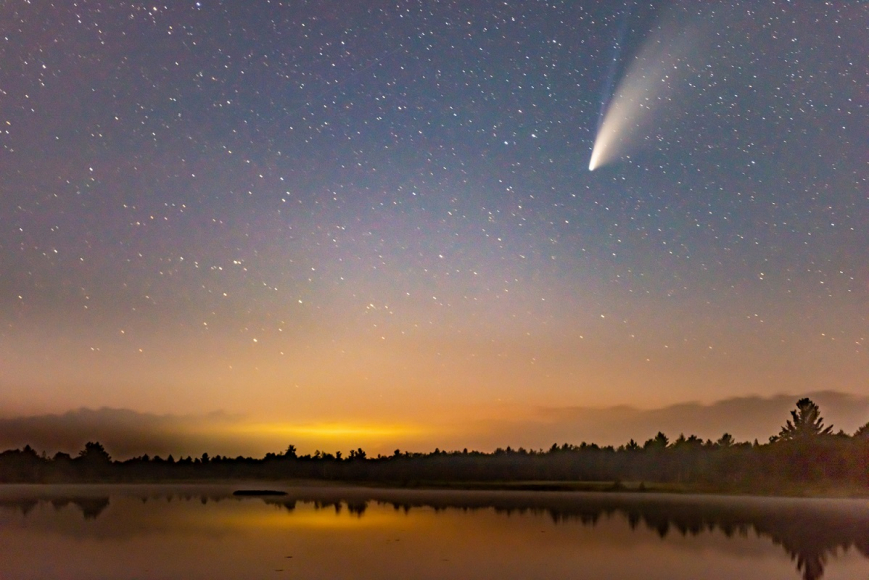 Shooting Star Over Lake