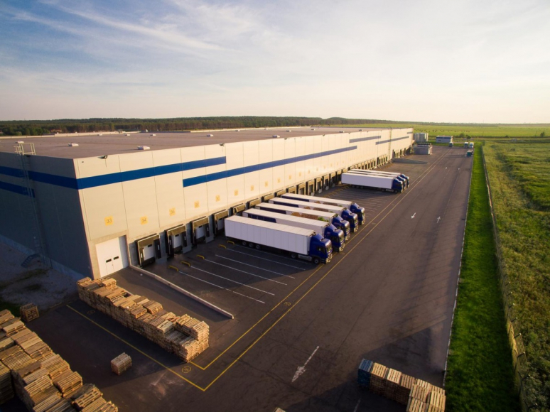 Semi Trucks at Warehouse