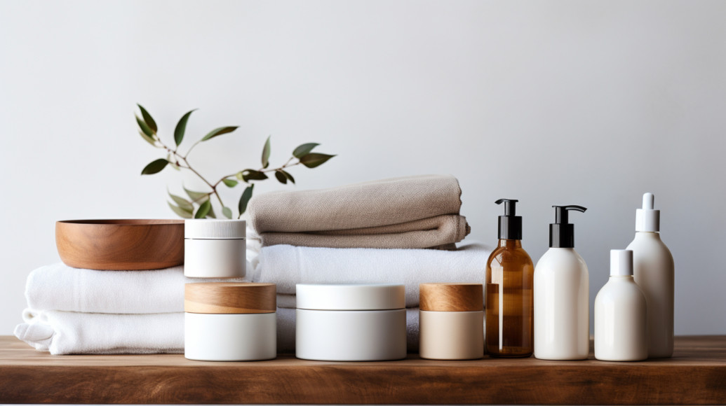 Line up of personal care products