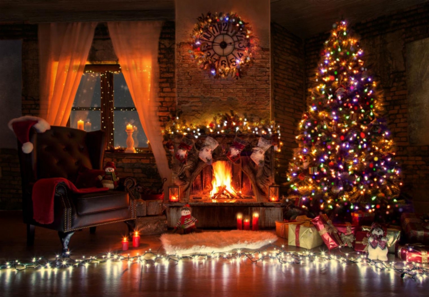 Houses Decorated with Holiday Lights