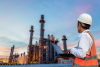 Engineer working at oil refinery
