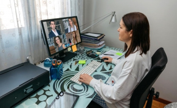 Woman working from home