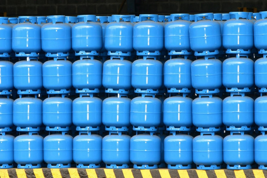Blue Propane Tanks
